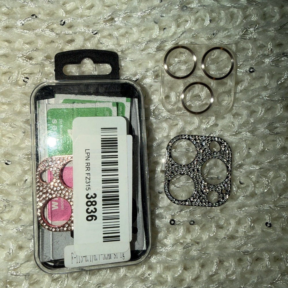 Decorative Camera Lens Protector for Smartphones - Silver and Gold